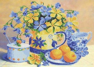 Рисунок на ткани «Натюрморт с персиками»