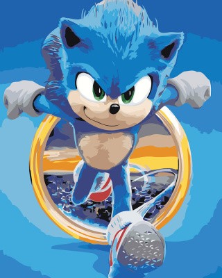 Картина по номерам «Кино Соник Sonic: ёж бежит арт, игра» Картина по номерам «Кино Соник Sonic: ёж бежит арт, игра»
