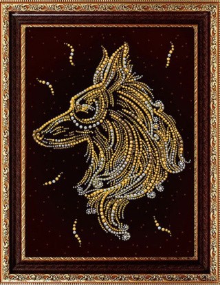 Рисунок на ткани «Золотой Волк»