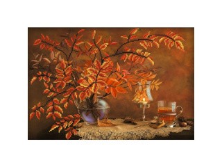 Рисунок на шелке «Осенний натюрморт»