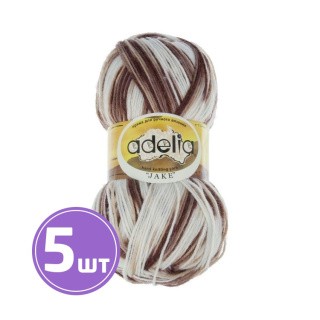 Пряжа Adelia JAKE (03), белый/бежевый/коричневый, 5 шт. по 100 г Пряжа Adelia JAKE (03), белый/бежевый/коричневый, 5 шт. по 100 г