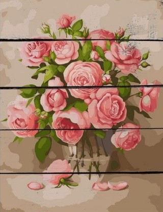 Картина по номерам по дереву RADUGA «Розовые розы»