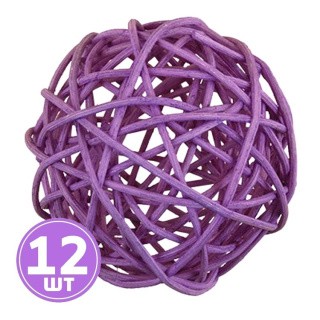 Шар декоративный из ротанга d 5 см, 12 шт., цвет: №09 фиолетовый, Blumentag