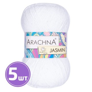 Пряжа Arachna JASMIN (101), белый, 5 шт. по 100 г