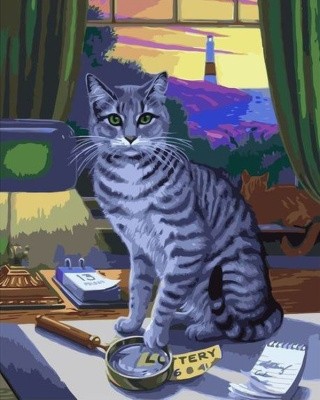 Картина по номерам «Кот на столе» Картина по номерам «Кот на столе»
