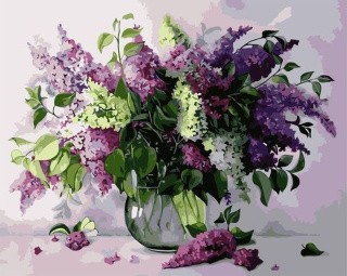 Картина по номерам «Сирень в прозрачной вазе» Картина по номерам «Сирень в прозрачной вазе»