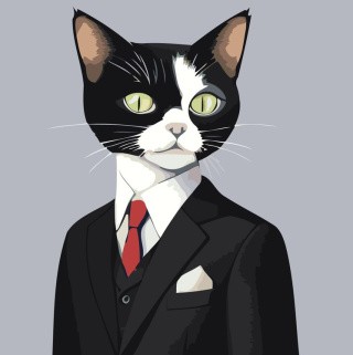 Картина по номерам «Кот в официальном костюме» Картина по номерам «Кот в официальном костюме»