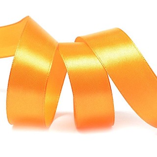 Лента атласная 6 мм, 27 м, цвет: оранжевый