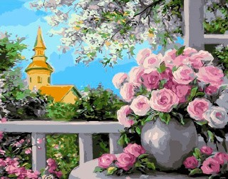 Картина по номерам «Розы на балконе»