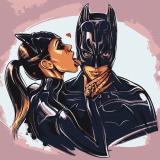 Картина по номерам «Бэтмен и Женщина-кошка»
