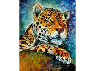 Картина по номерам по дереву Paintboy «Леопард»