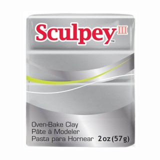 Полимерная глина Sculpey III, цвет: 1130 под серебро, 85 г