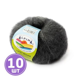 Пряжа Alpina LUCKY MOHAIR (08), темно-серый меланж, 10 шт. по 50 г