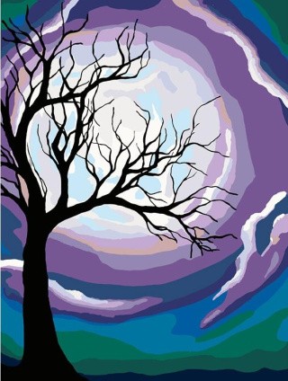 Картина по номерам «Лунное дерево»