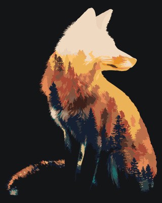 Картина по номерам Рыжая лиса в лесу Животные