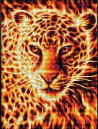 Алмазная вышивка «Огненный леопард»
