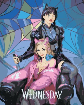 Картина по номерам «Wednesday Уэнсдей Аддамс: Арт с подругой»