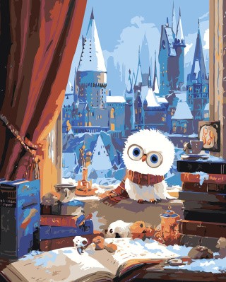 Картина по номерам Гарри Поттер сова Букля в Хогвартсе