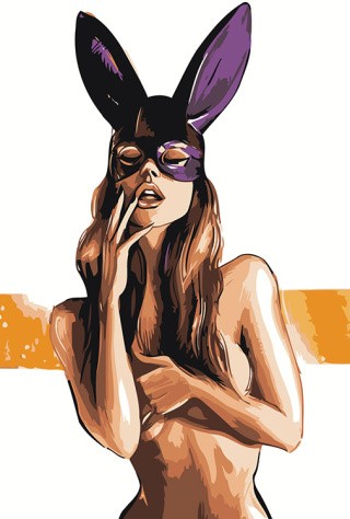 Картина по номерам «Девушка в маске зайчика»