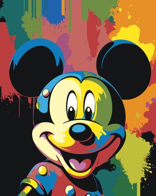 Картина по номерам «Герои Дисней: Красочный Микки Маус»