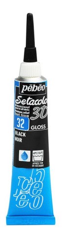 Контур по ткани глянцевый Setacolor 3D PEBEO, цвет: черный, 20 мл