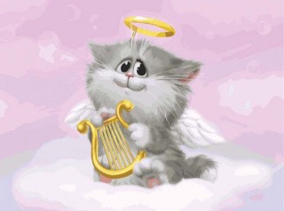Картина по номерам «Котёнок-ангелочек»