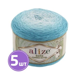 Пряжа ALIZE Bella Ombre Batik (7409), бирюзово-голубой, 5 шт. по 250 г