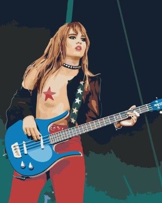 Картина по номерам «Группа Maneskin Манескин: Виктория Де Анджелис с гитарой»