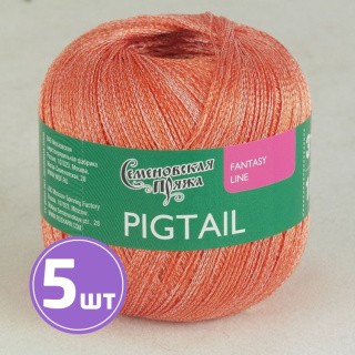 Пряжа Семеновская Pigtail (4519), бел.-морковн. 5 шт. по 100 г Пряжа Семеновская Pigtail (4519), бел.-морковн. 5 шт. по 100 г