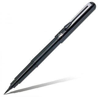 Ручка-кисть Brush Pen для каллиграфии, с двумя сменными чернилами, Pentel