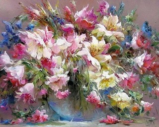 Картина по номерам «Садовые цветы»