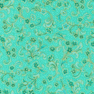 Ткань для пэчворка Villa Romana, 50х55 см, 146 г/м², 100% хлопок, цвет: EMERALD, Peppy