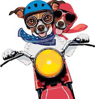 Картина по номерам «Парочка на мотоцикле» Картина по номерам «Парочка на мотоцикле»