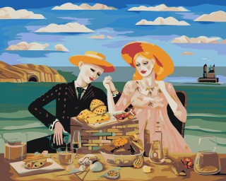 Картина по номерам «Море: Изысканный обед на берегу»