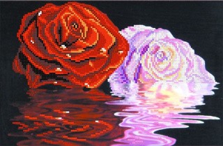 Рисунок на ткани «Две розы»