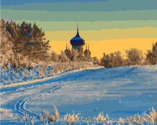 Картина по номерам «Зимний храм»