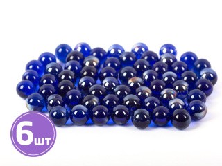 Шарики стеклянные марблс, d16 мм, 6 шт. по 340 г, цвет: темно-синий, Blumentag