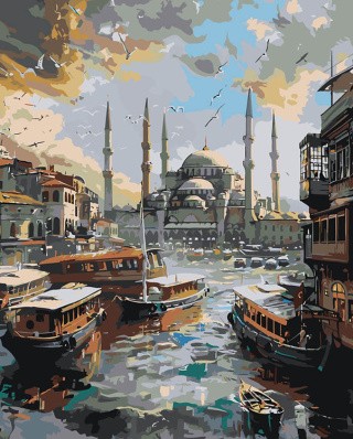 Картина по номерам «Город Стамбул, Турция: мечеть, религия»