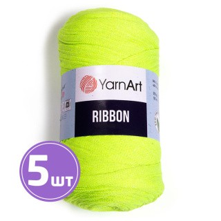 Пряжа YarnArt Ribbon (Риббон) (801), яркий лайм, 5 шт. по 250 г