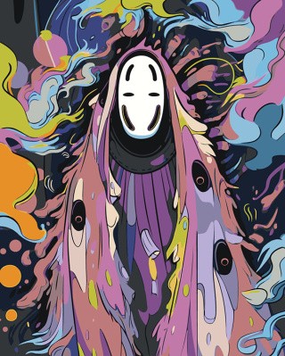 Картина по номерам «Аниме Унесенные Призраками: Безликий бог Каонаси»