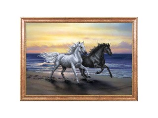 Рисунок на ткани «Кони на закате»