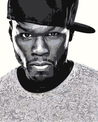 Картина по номерам «Чёрно-белый 50 Cent»
