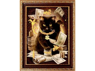 Рисунок на ткани «Богатый кот»