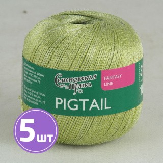 Пряжа Семеновская Pigtail (496), светло-фисташковый 5 шт. по 100 г Пряжа Семеновская Pigtail (496), светло-фисташковый 5 шт. по 100 г