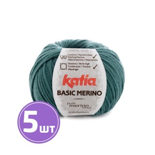 Пряжа Katia Basic Merino (78), светлый изумруд, 5 шт. по 50 г