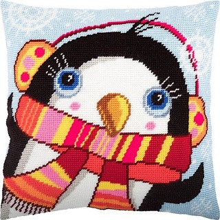 Набор для вышивания подушки «Пингвин», лицевая сторона, Чарівниця