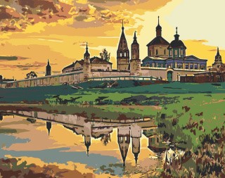 Картина по номерам «Храм на берегу реки»