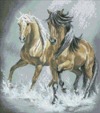Алмазная вышивка «Пара лошадей»