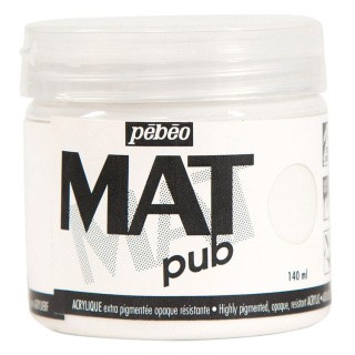 Краска акриловая Pebeo экстра матовая Mat Pub №1 (Белый), 140 мл