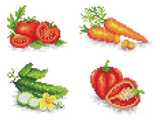 Рисунок на ткани «Овощи»